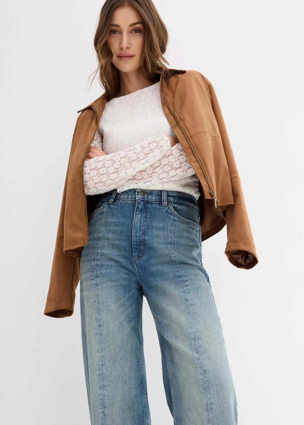 Sale Loose Straight-Jeans High Waist, Low Stretch Damen Jeans|Bekleidung·Shirts & Tops