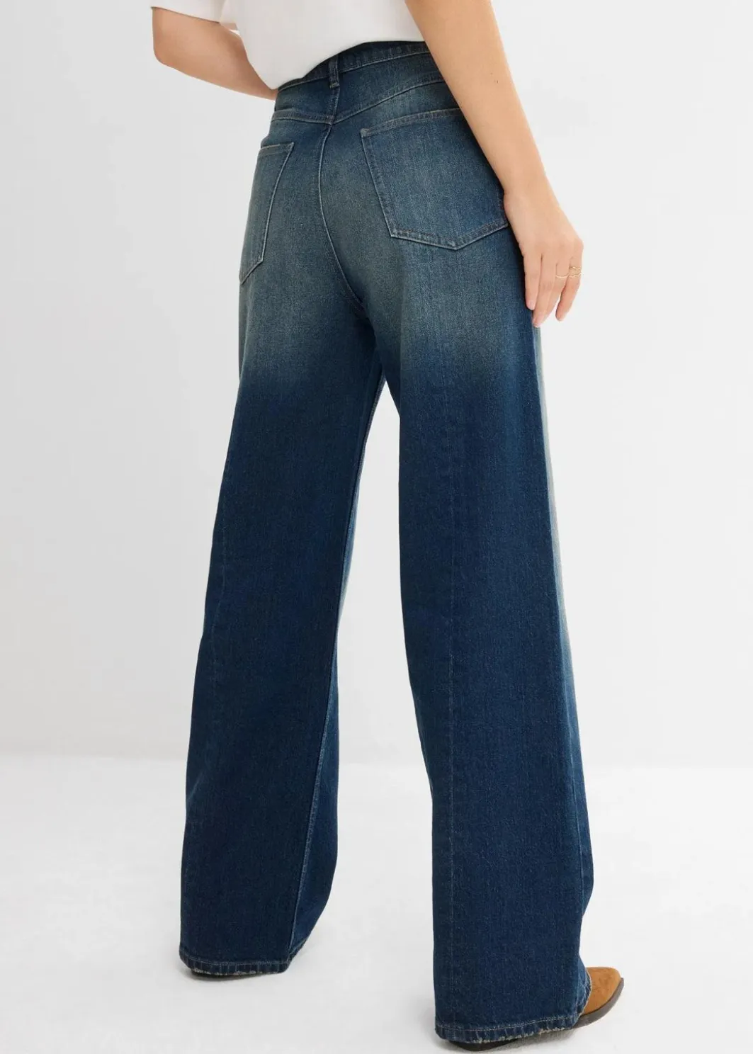 Damen bonprix Bekleidung·Shirts & Tops|Jeans|Loose Straight-Jeans High Waist, Low Stretch