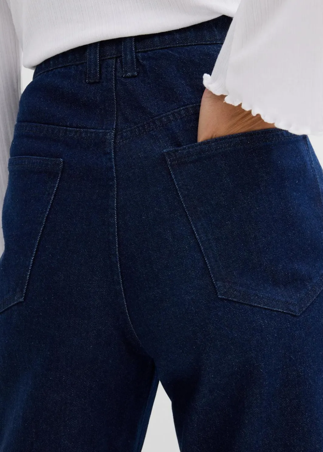 Online Loose Straight-Jeans High Waist, Bequembund mit Strass Damen Jeans