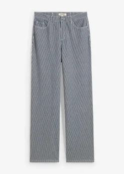 Discount Loose Straight-Jeans, High Waist, gestreift Damen Bekleidung·Shirts & Tops|Jeans