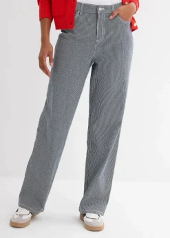 Discount Loose Straight-Jeans, High Waist, gestreift Damen Bekleidung·Shirts & Tops|Jeans