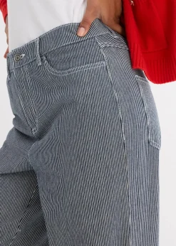 Discount Loose Straight-Jeans, High Waist, gestreift Damen Bekleidung·Shirts & Tops|Jeans