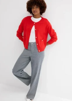 Discount Loose Straight-Jeans, High Waist, gestreift Damen Bekleidung·Shirts & Tops|Jeans