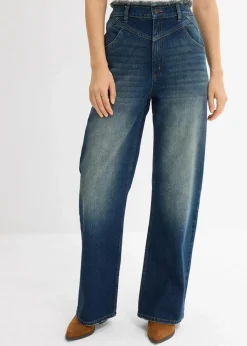 Damen bonprix Bekleidung·Shirts & Tops|Jeans|Loose Straight-Jeans High Waist