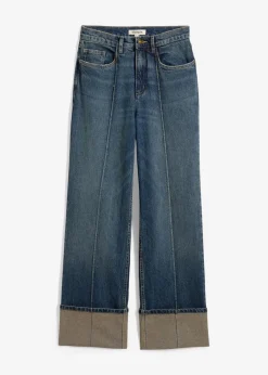 Damen bonprix Kurzgrößen|Bekleidung·Shirts & Tops|Loose Straight-Jeans High Waist