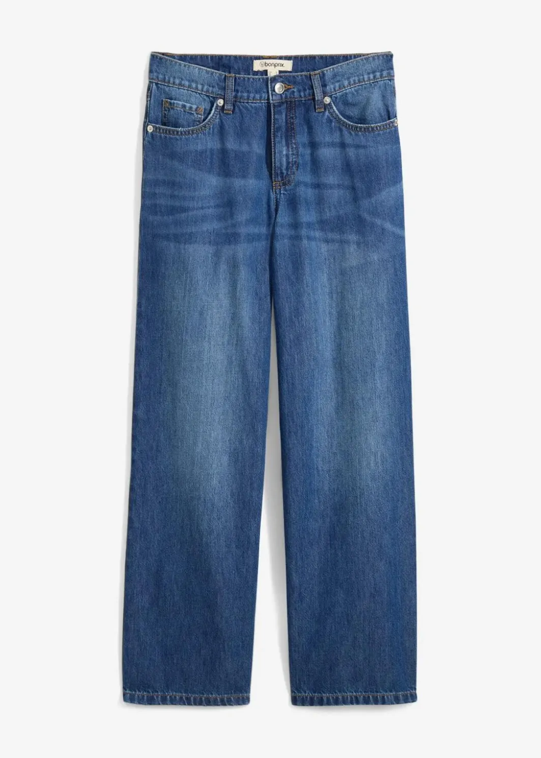 Damen bonprix Bekleidung·Shirts & Tops|Jeans|Loose Straight-Jeans Mid Waist, cropped