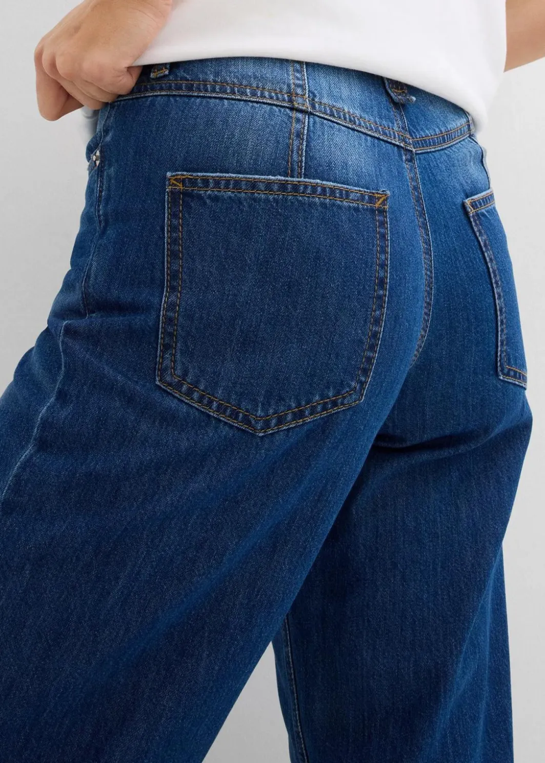 Damen bonprix Bekleidung·Shirts & Tops|Jeans|Loose Straight-Jeans Mid Waist, cropped