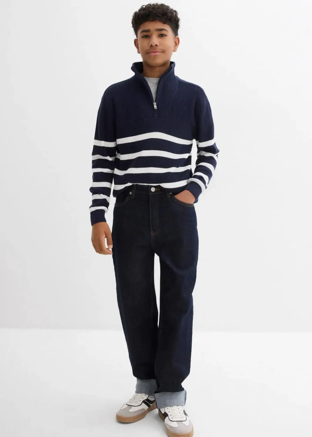 Kinder bonprix Jungen 9-16 Jahre·Bademode|Jungen 9-16 Jahre·Jeans|Loose-Fit Jeans mit verstellbarem Bund, Straight