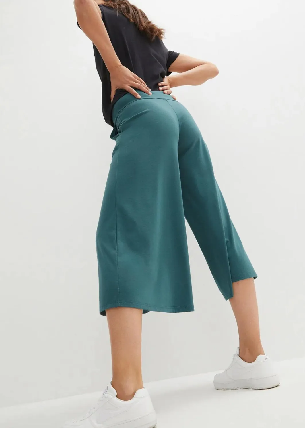 Damen bonprix Nachhaltigere Materialien|Hosen|Loungewear Culotte mit weitem Bein