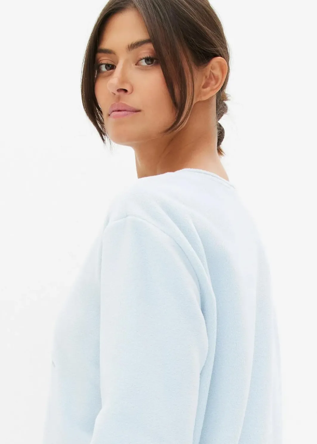 Damen bonprix Wäsche·Homewear|Bekleidung·Strickmode|Loungewear Fleece Nachthemd mit Applikation