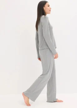 Damen bonprix Wäsche·Homewear|Wäsche·Nachtwäsche|Loungewear Hausanzug aus weichem Pointelle-Jersey