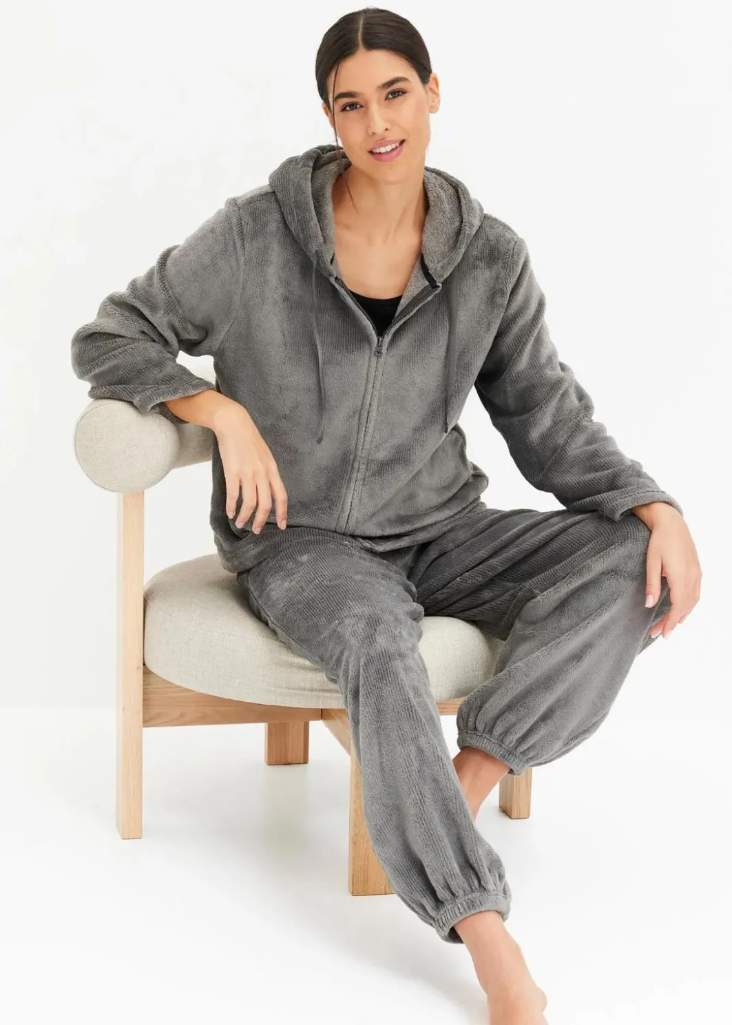 Best Loungewear Hausanzug aus Kuschelfleece Damen Homewear|Nachtwäsche
