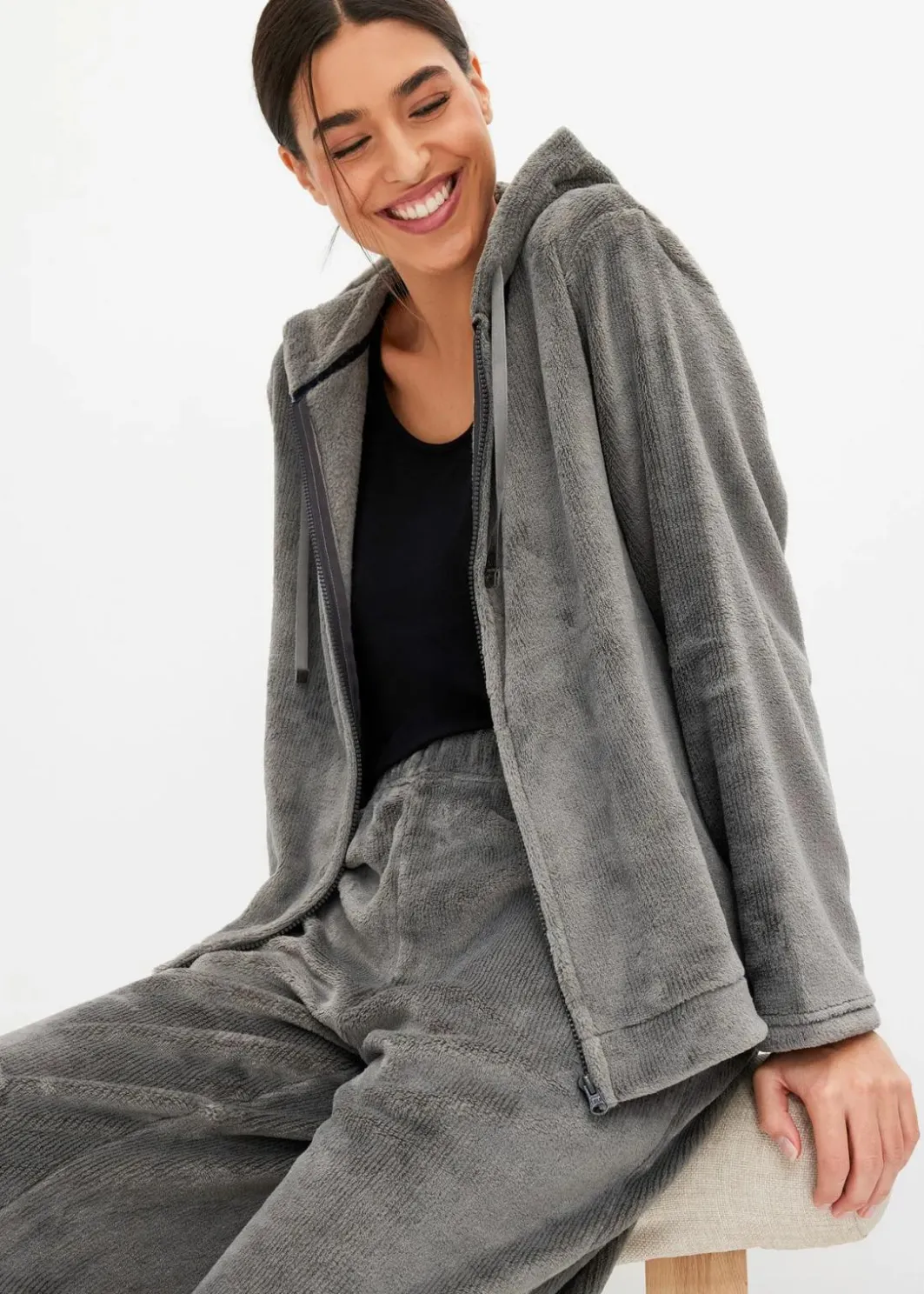 Best Loungewear Hausanzug aus Kuschelfleece Damen Homewear|Nachtwäsche