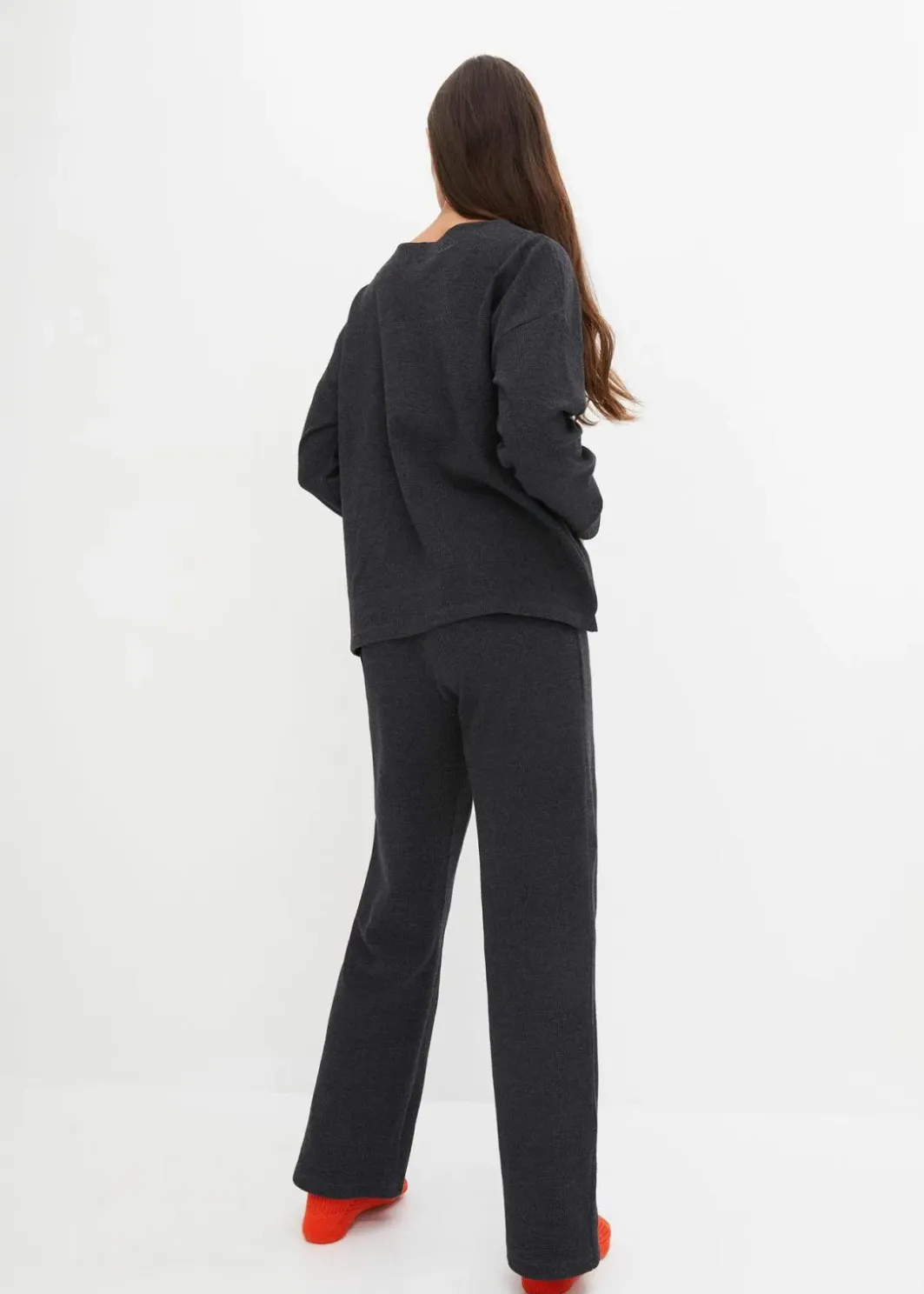 Outlet Loungewear Hausanzug aus griffigem Strukturjersey Damen Wäsche·Homewear|Wäsche·Nachtwäsche