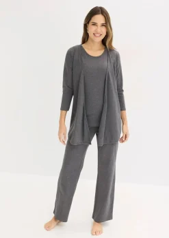 Outlet Loungewear Hausanzug (3-tlg.Set) mit Viskose Damen Wäsche·Homewear|Bekleidung·Strickmode