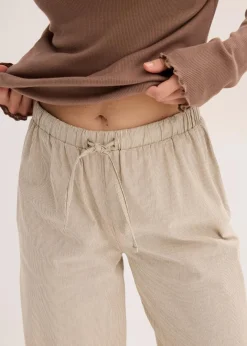 Sale Loungewear Rippshirt mit gewebter Hose Damen Wäsche·Nachtwäsche|Nachtwäsche