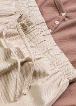 Sale Loungewear Rippshirt mit gewebter Hose Damen Wäsche·Nachtwäsche|Nachtwäsche