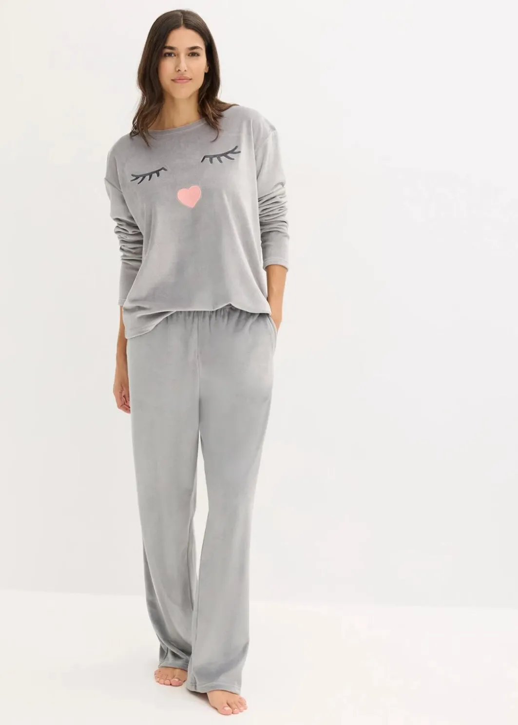 Damen bonprix Wäsche·Homewear|Wäsche·Nachtwäsche|Loungewear Samt Hausanzug