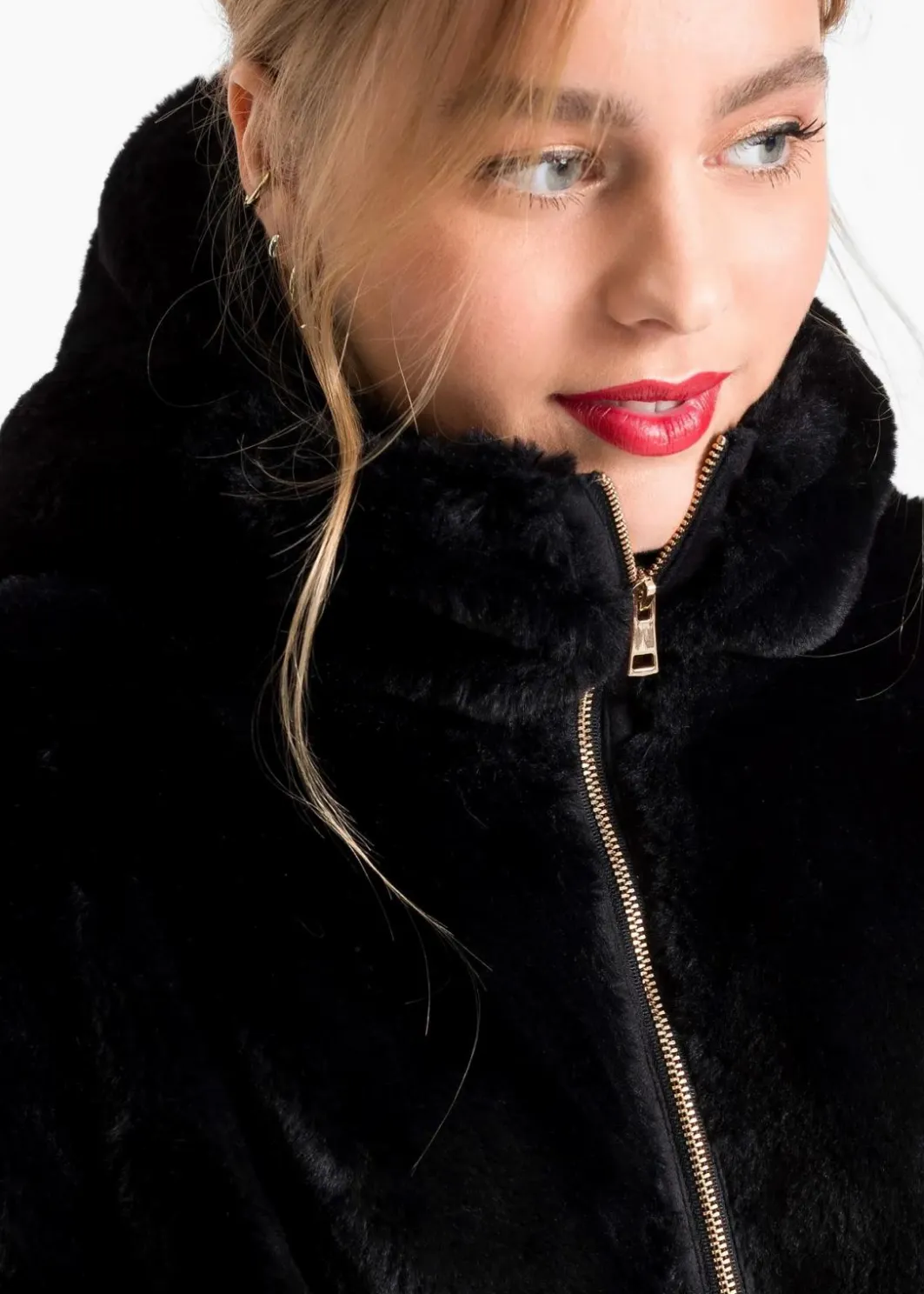 Damen bonprix Jacken & Mäntel|Lässige Fellimitat-Jacke