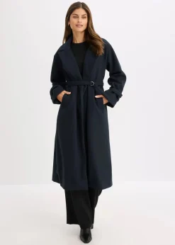 Mantel aus Viskose-Mix Damen Jacken & Mäntel|Kurzgrößen