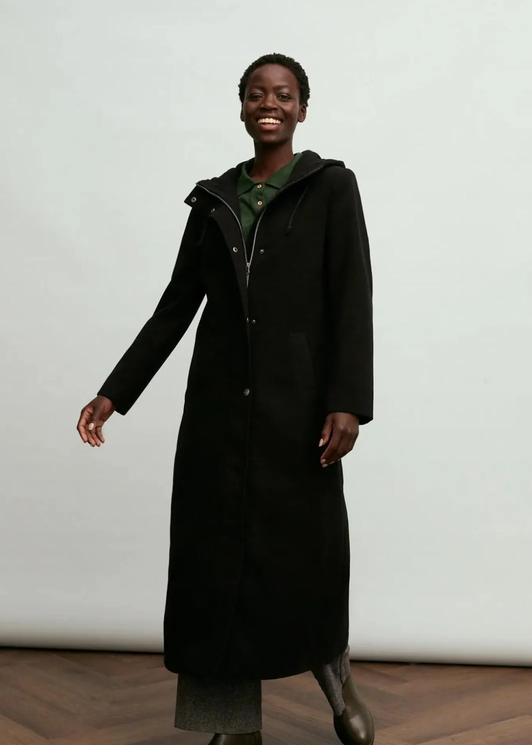 Damen bonprix Bekleidung·Hosen|Jacken & Mäntel|Mantel aus Wollimitat, Maxi-Länge
