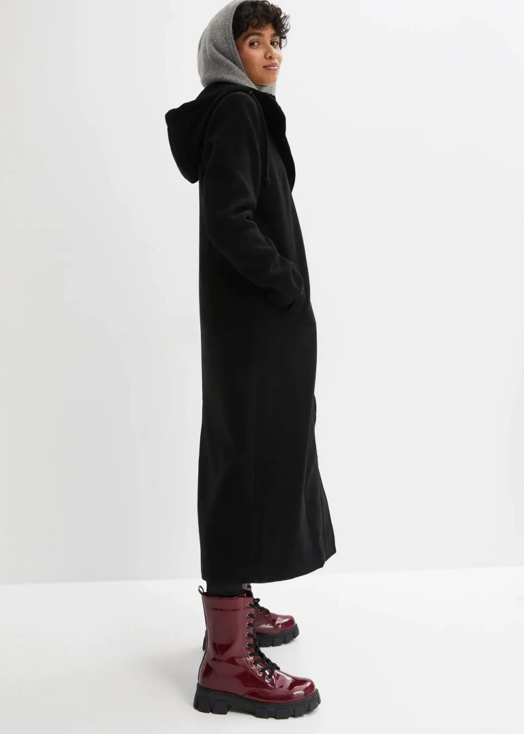 Damen bonprix Bekleidung·Hosen|Jacken & Mäntel|Mantel aus Wollimitat, Maxi-Länge