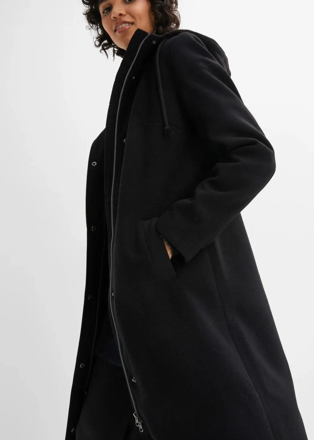 Damen bonprix Bekleidung·Hosen|Jacken & Mäntel|Mantel aus Wollimitat, Maxi-Länge