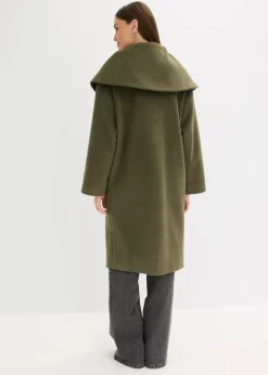 Sale Mantel in Wolloptik mit weitem Kragen Damen Bekleidung·Hosen|Jacken & Mäntel