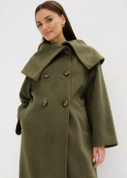 Sale Mantel in Wolloptik mit weitem Kragen Damen Bekleidung·Hosen|Jacken & Mäntel