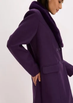 Best Mantel mit abknöpfbaren Fellimitatkragen Damen Bekleidung·Hosen|Jacken & Mäntel