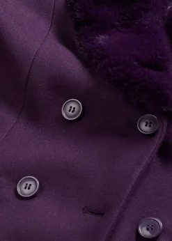 Best Mantel mit abknöpfbaren Fellimitatkragen Damen Bekleidung·Hosen|Jacken & Mäntel
