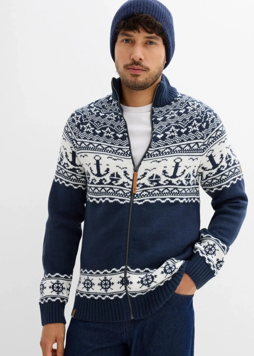 Discount Maritime Norweger-Strickjacke Herren Große Größen|Pullover & Strickjacken