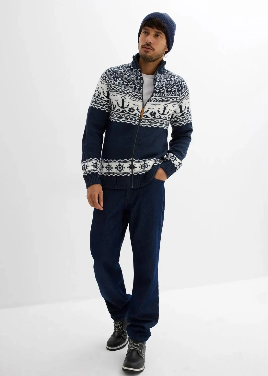 Discount Maritime Norweger-Strickjacke Herren Große Größen|Pullover & Strickjacken