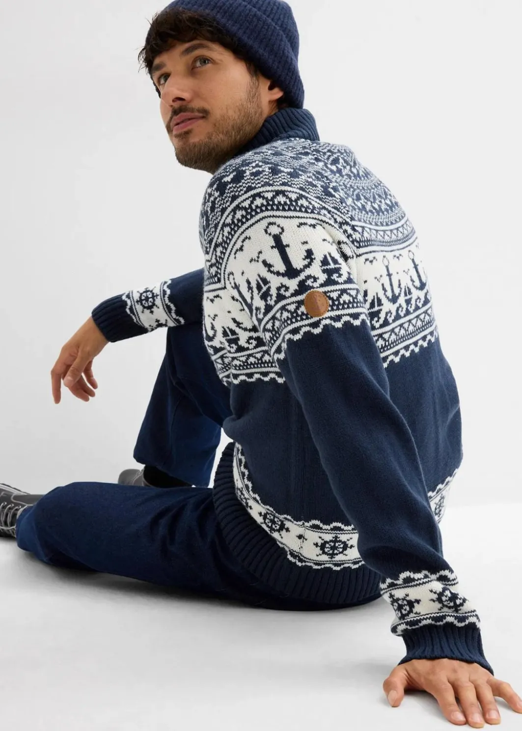 Discount Maritime Norweger-Strickjacke Herren Große Größen|Pullover & Strickjacken