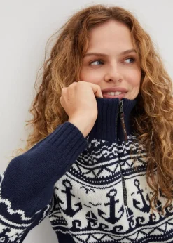 Damen bonprix Bekleidung·Umstandsmode|Bekleidung·Jeans|Maritimer Norweger-Pullover