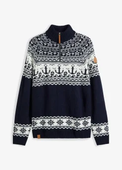 Herren bonprix Große Größen|Pullover & Strickjacken|Maritimer Norweger-Troyer