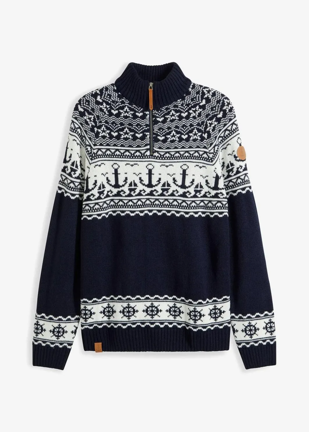 Herren bonprix Große Größen|Pullover & Strickjacken|Maritimer Norweger-Troyer
