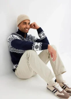 Herren bonprix Große Größen|Pullover & Strickjacken|Maritimer Norweger-Troyer