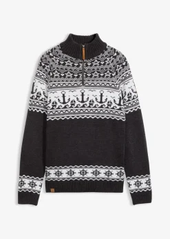 Herren bonprix Pullover & Strickjacken|Große Größen|Maritimer Norweger-Troyer