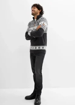 Herren bonprix Pullover & Strickjacken|Große Größen|Maritimer Norweger-Troyer