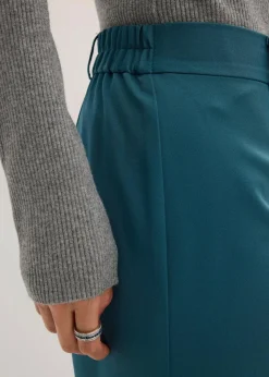 Damen bonprix Kurzgrößen|Bekleidung·Kleider|Marlenehose mit Bequembund