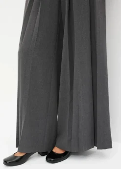 Damen bonprix Kurzgrößen|Bekleidung·Kleider|Marlenehose aus fließendem Viskose-Mix