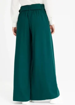 Damen bonprix Hosen|Kurzgrößen|Marlenehose aus fließendem Viskose-Mix