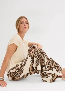 Damen bonprix Bekleidung·Kleider|Hosen|Marlenehose aus fließender Viskose