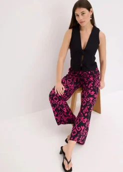 Sale Marlenehose aus fließender Viskose Damen Hosen|Kurzgrößen