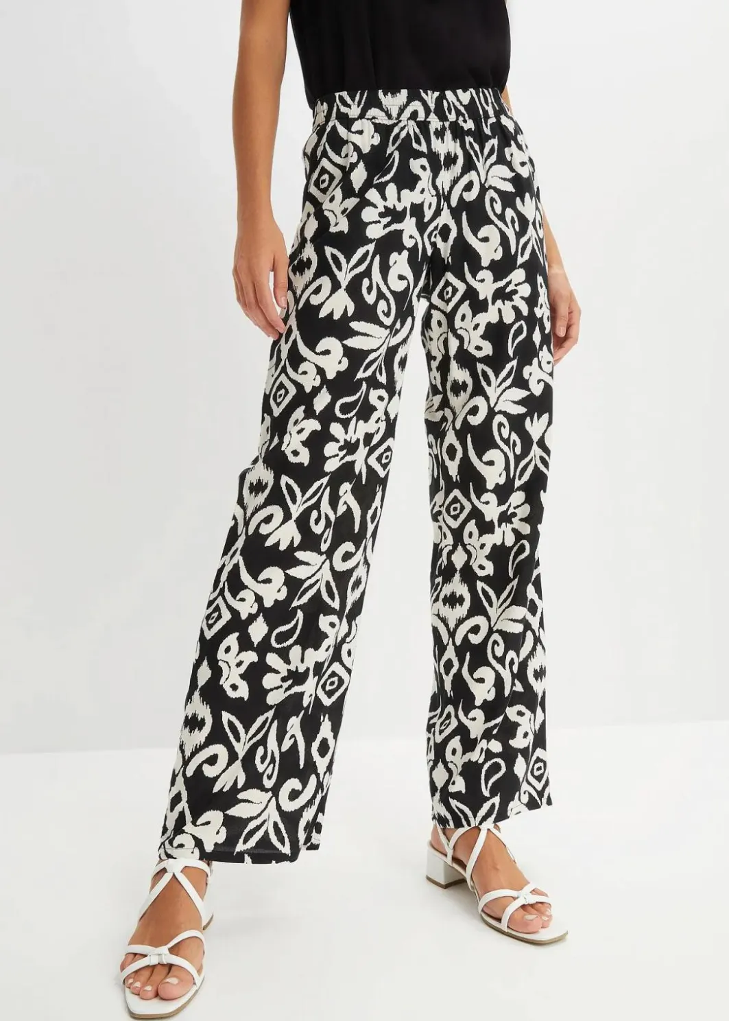 Damen bonprix Hosen|Kurzgrößen|Marlenehose aus fließender Viskose