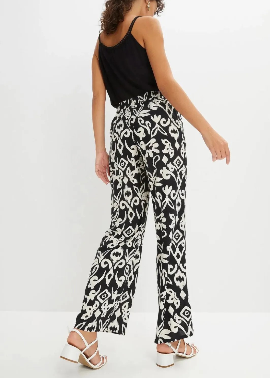 Damen bonprix Hosen|Kurzgrößen|Marlenehose aus fließender Viskose