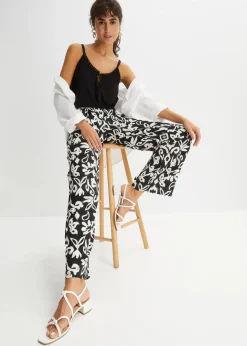 Damen bonprix Hosen|Kurzgrößen|Marlenehose aus fließender Viskose