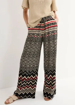 Damen bonprix Kurzgrößen|Bekleidung·Kleider|Marlenehose aus fließender Viskose