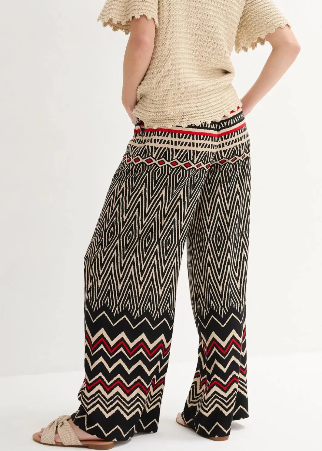 Damen bonprix Kurzgrößen|Bekleidung·Kleider|Marlenehose aus fließender Viskose